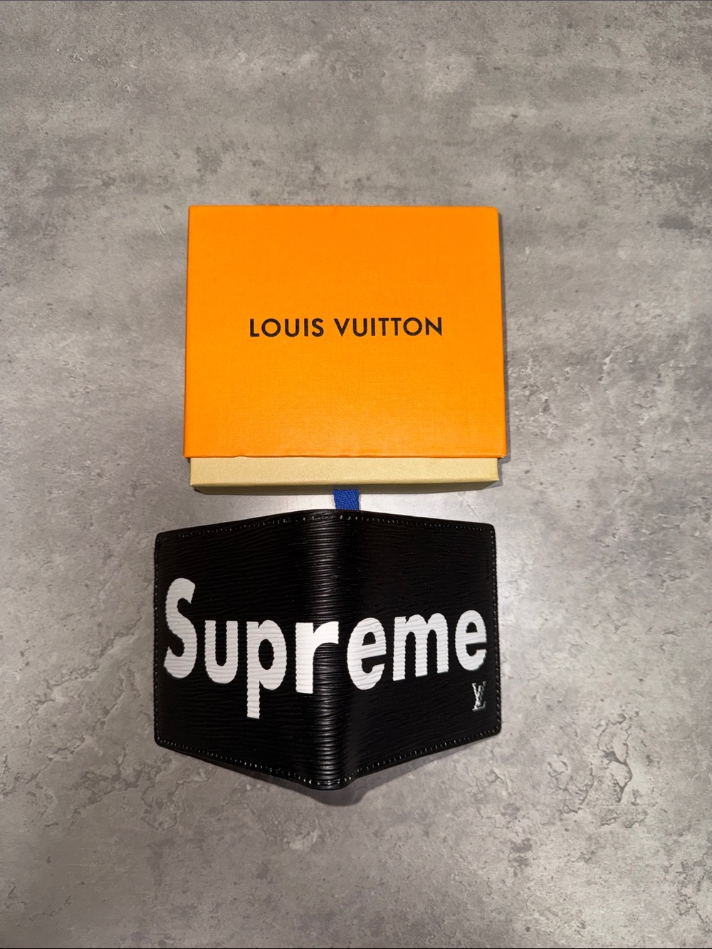 Louis Vuitton Black Supreme Logo Money Clip